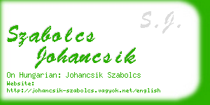 szabolcs johancsik business card